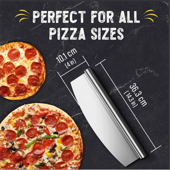 Checkered Chef Pizza Cutter Sharp Stainless Steel Rocker Blade with Blade Sheath - Picture 4 of 8